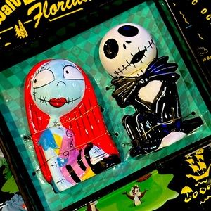 Disney Jack Skellington and Sally salt and pepper shakers. Happy Halloween!!!!